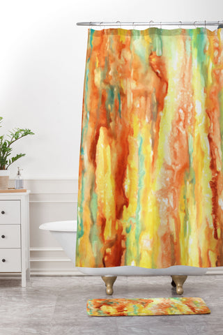 Rosie Brown Patina Shower Curtain And Mat
