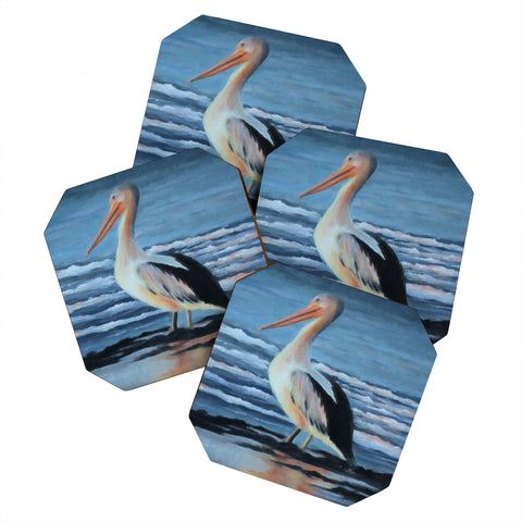 Rosie Brown Pelican Wading 2 Coaster Set