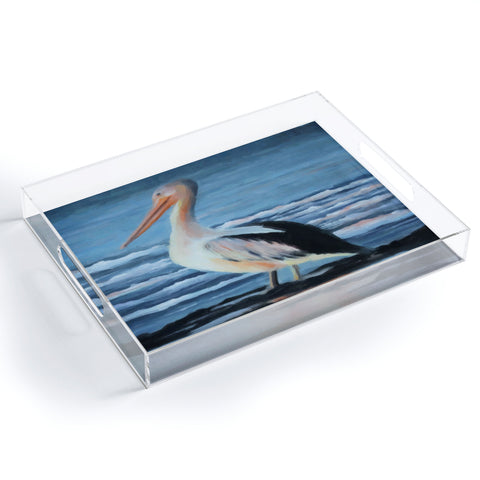Rosie Brown Pelican Wading 2 Acrylic Tray