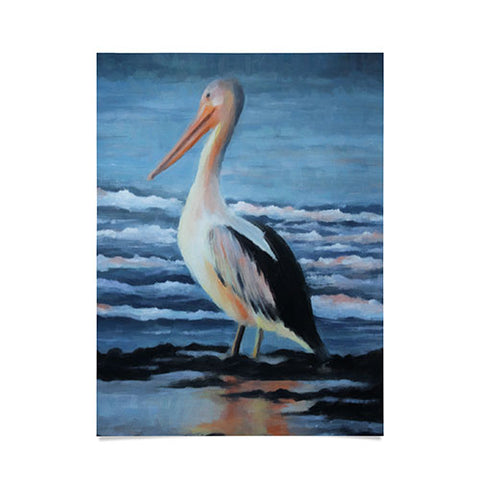 Rosie Brown Pelican Wading 2 Poster