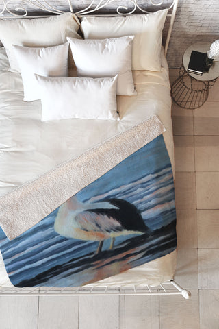 Rosie Brown Pelican Wading 2 Fleece Throw Blanket