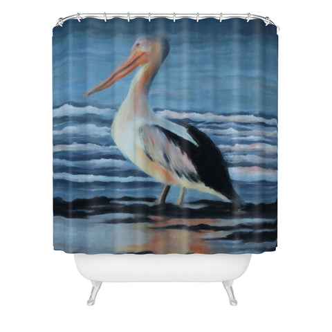 Rosie Brown Pelican Wading 2 Shower Curtain