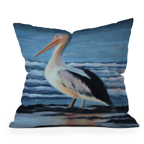 Rosie Brown Pelican Wading 2 Throw Pillow