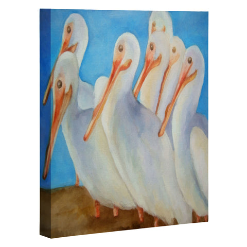 Rosie Brown Pelicans On Parade Art Canvas
