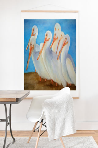 Rosie Brown Pelicans On Parade Art Print And Hanger