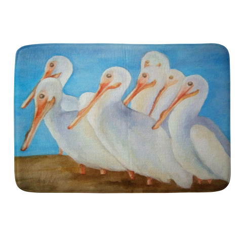 Rosie Brown Pelicans On Parade Memory Foam Bath Mat