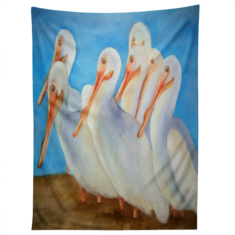 Rosie Brown Pelicans On Parade Tapestry