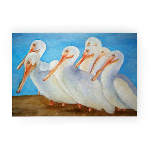 Rosie Brown Pelicans On Parade Welcome Mat