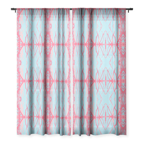 Rosie Brown Pink Seaweed Sheer Window Curtain