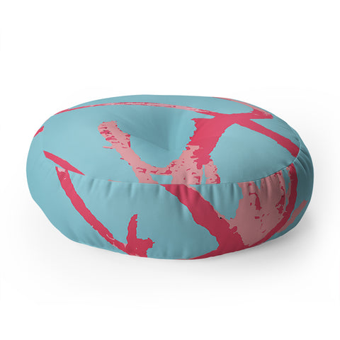 Rosie Brown Pink Seaweed Floor Pillow Round