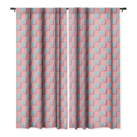 Rosie Brown Pink Seaweed Quilt Blackout Window Curtain