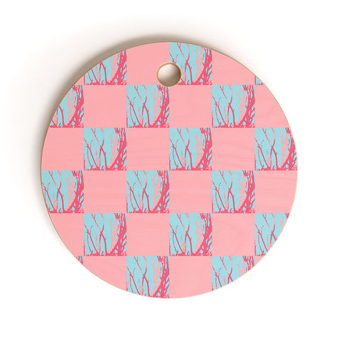 Rosie Brown Pink Seaweed Quilt Cutting Board Round