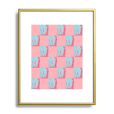 Rosie Brown Pink Seaweed Quilt Metal Framed Art Print