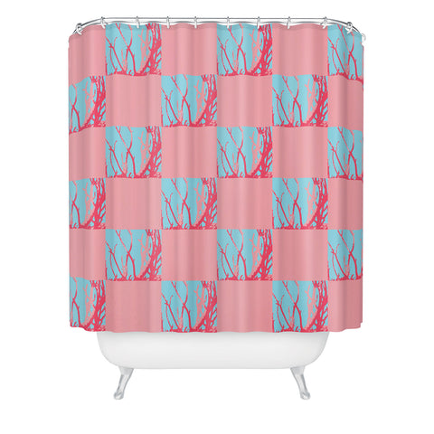 Rosie Brown Pink Seaweed Quilt Shower Curtain