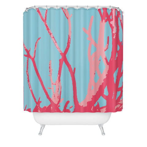 Rosie Brown Pink Seaweed Shower Curtain