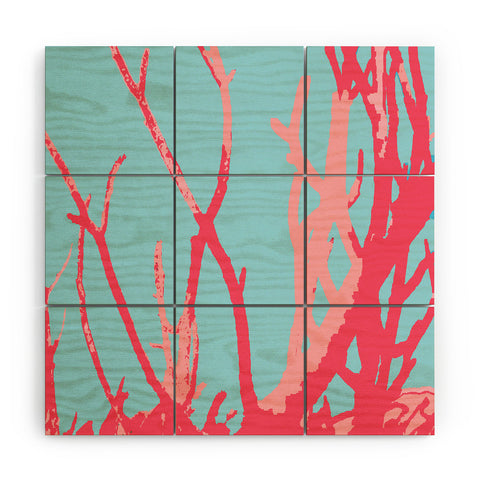 Rosie Brown Pink Seaweed Wood Wall Mural