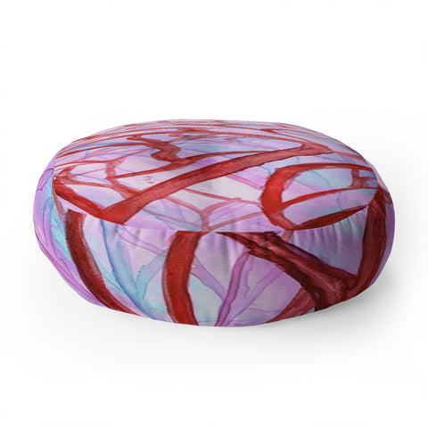 Rosie Brown Red Coral Floor Pillow Round
