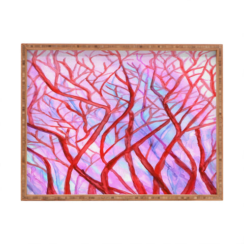 Rosie Brown Red Coral Rectangular Tray