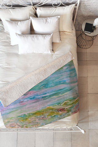 Rosie Brown Reflections In Watercolor Fleece Throw Blanket