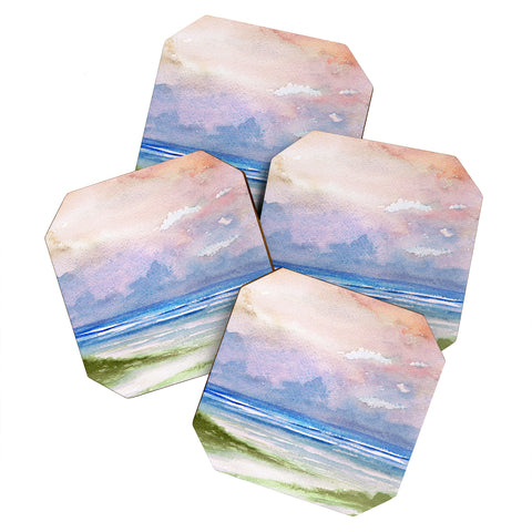 Rosie Brown Seashore Sunset Coaster Set