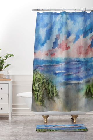 Rosie Brown Sensual Sunset Batik Shower Curtain And Mat