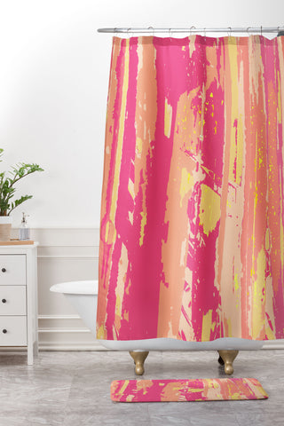 Rosie Brown Sherbet Palms Shower Curtain And Mat