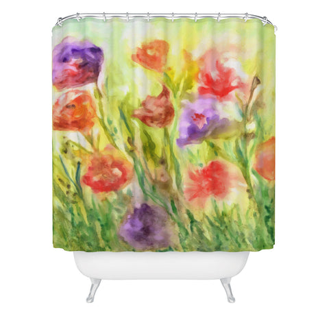 Rosie Brown Summer Flowers Shower Curtain