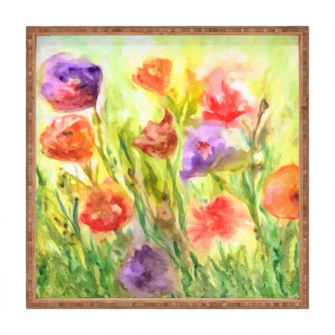 Rosie Brown Summer Flowers Square Tray