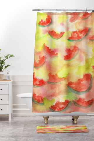 Rosie Brown Summer Fruit Shower Curtain And Mat