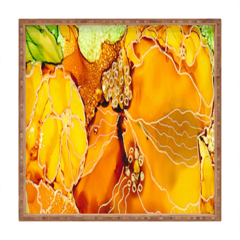 Rosie Brown Summer Sunflowers Square Tray