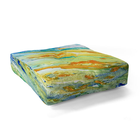 Rosie Brown Sunset Inspired Floor Pillow Square