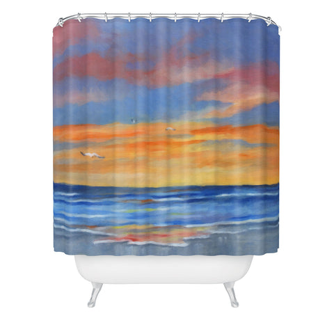 Rosie Brown Sunset Reflections Shower Curtain
