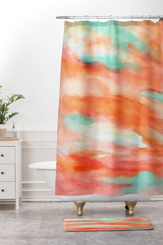 Rosie Brown Sunset Sky Shower Curtain And Mat