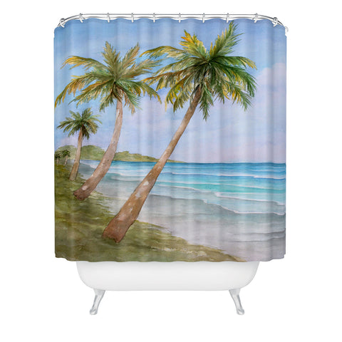 Rosie Brown Swaying Palms Shower Curtain