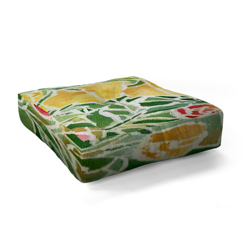 Rosie Brown Tiffany Inspired Floor Pillow Square