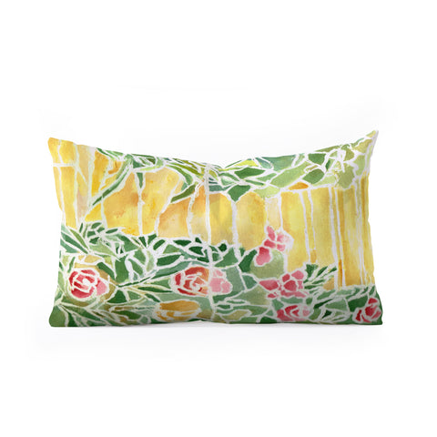 Rosie Brown Tiffany Inspired Oblong Throw Pillow