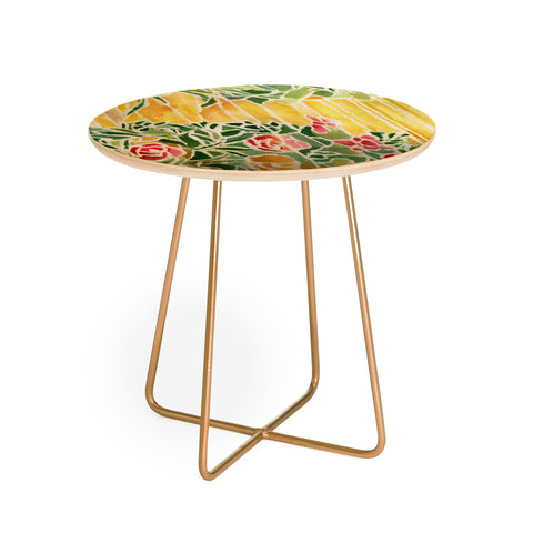 Rosie Brown Tiffany Inspired Round Side Table