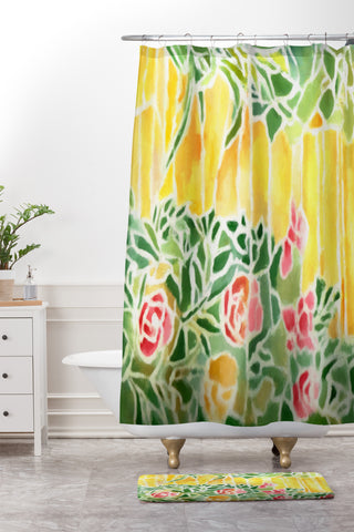 Rosie Brown Tiffany Inspired Shower Curtain And Mat