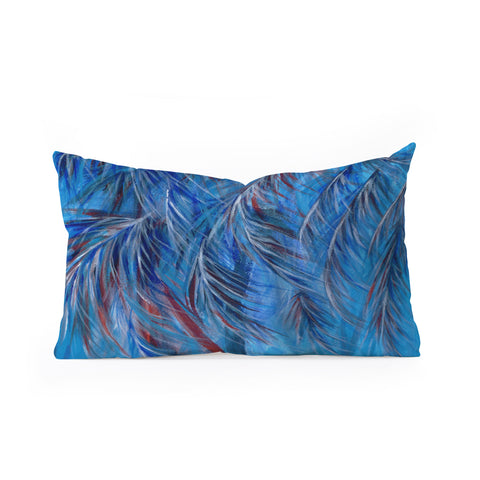 Rosie Brown Tropical Blues Oblong Throw Pillow