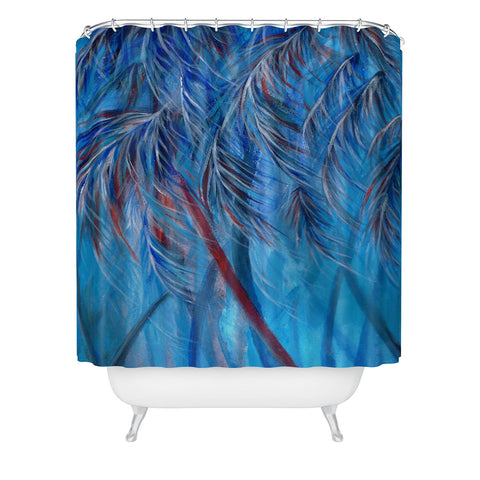 Rosie Brown Tropical Blues Shower Curtain