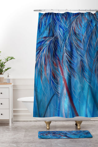 Rosie Brown Tropical Blues Shower Curtain And Mat