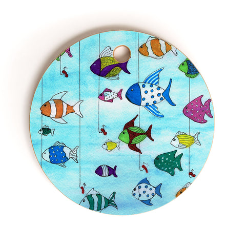 Rosie Brown Tropical Fishing Cutting Board Round