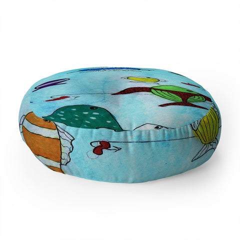 Rosie Brown Tropical Fishing Floor Pillow Round