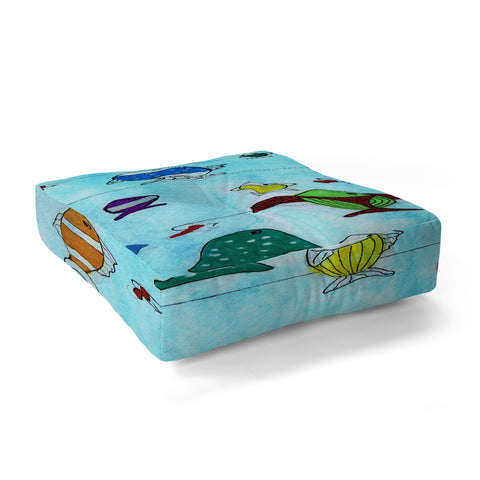 Rosie Brown Tropical Fishing Floor Pillow Square
