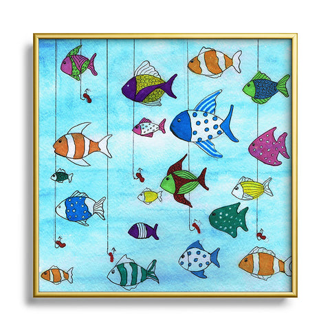 Rosie Brown Tropical Fishing Metal Square Framed Art Print