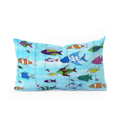 Rosie Brown Tropical Fishing Oblong Throw Pillow