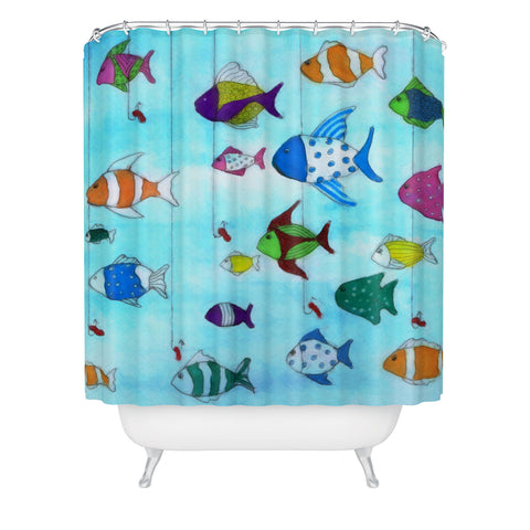 Rosie Brown Tropical Fishing Shower Curtain