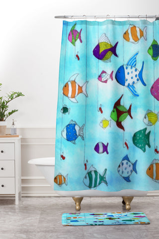 Rosie Brown Tropical Fishing Shower Curtain And Mat