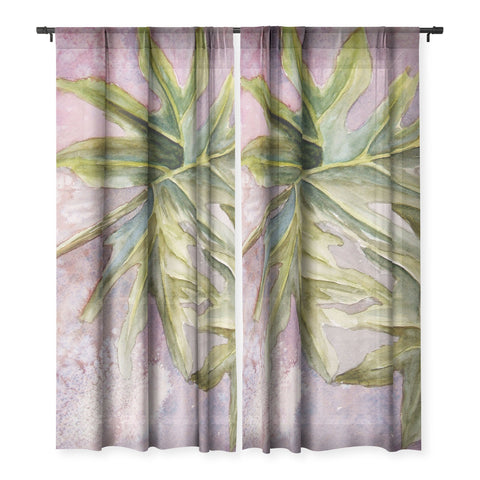 Rosie Brown Tropical Foliage Sheer Non Repeat