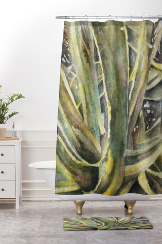 Rosie Brown Tropical Greens Shower Curtain And Mat